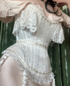 Antique Ivory Lace Corset 23"