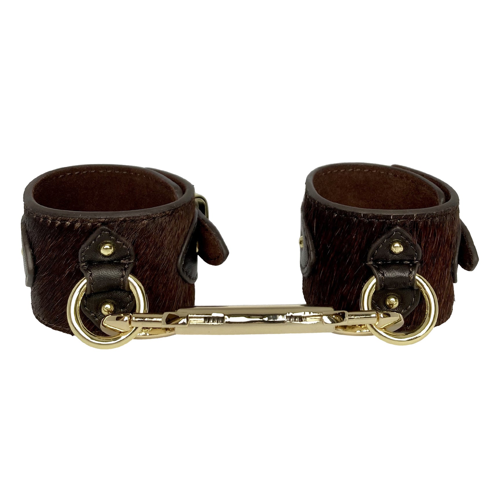Pony Leather Wrist Cuffs Chocolate