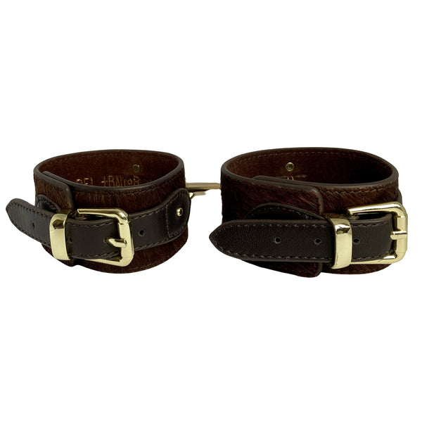 Pony Leather Ankle Cuffs Chocolate