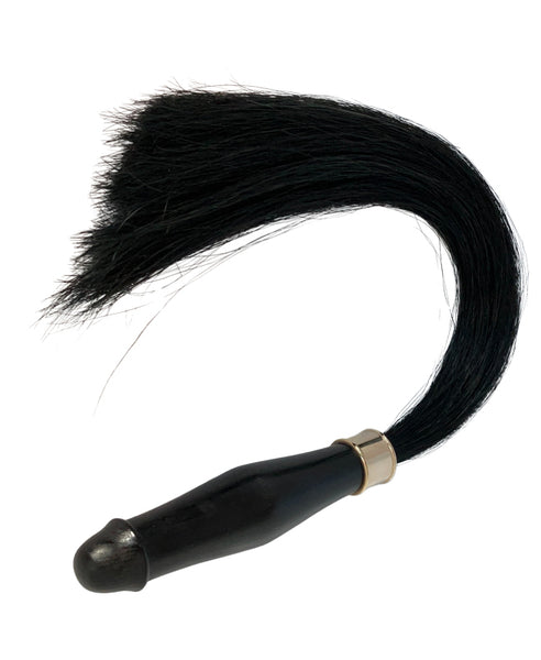 Satyr Equus Horsehair Whip Jet Black