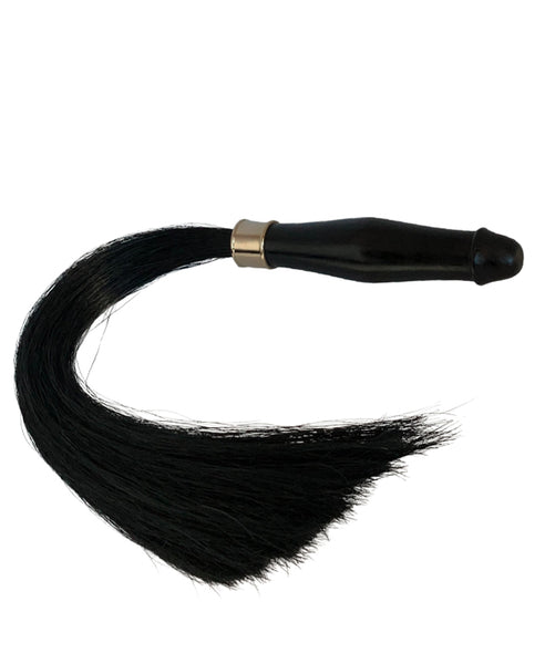 Satyr Equus Horsehair Whip Jet Black