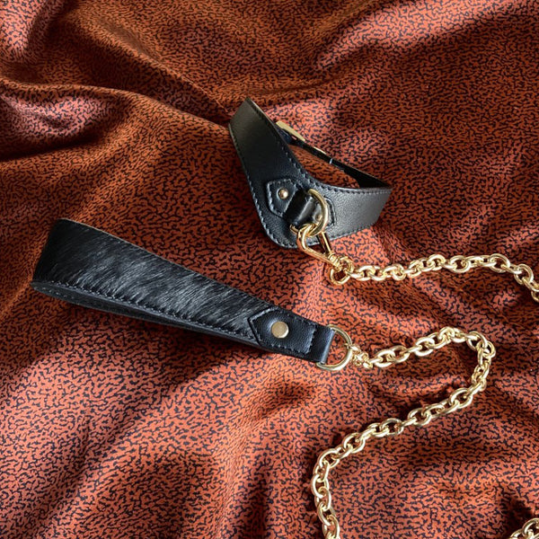 Leather V Collar with Locket