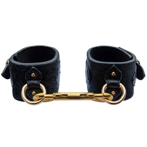 Pony Leather Ankle Cuffs Black