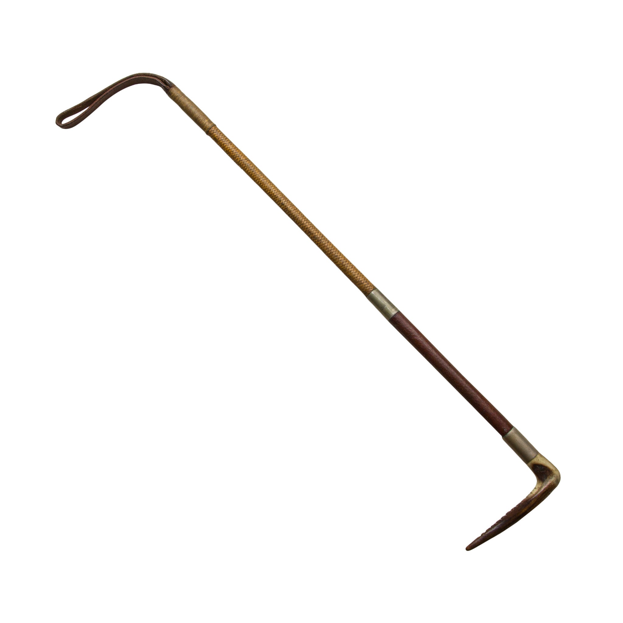Vintage Ladies Riding Crop with leather and braided shaft