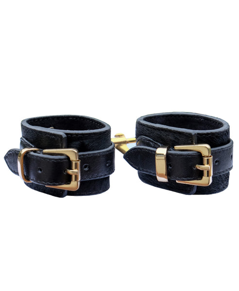 Pony Leather Wrist Cuffs Black