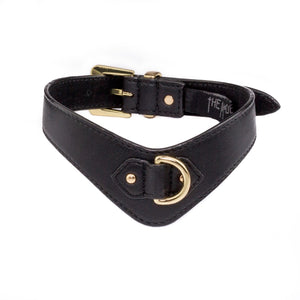 Leather V Collar Black