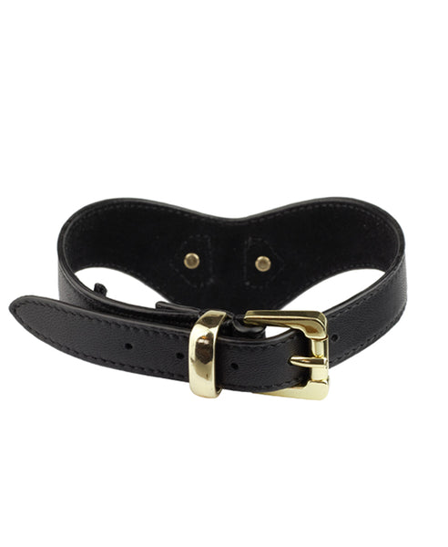 Leather V Collar Black