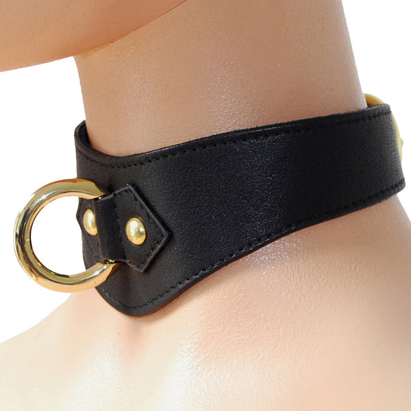 Leather V Collar- past collection Large